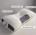 Almohada cervical ergonómica de memory foam con curva de doble altura