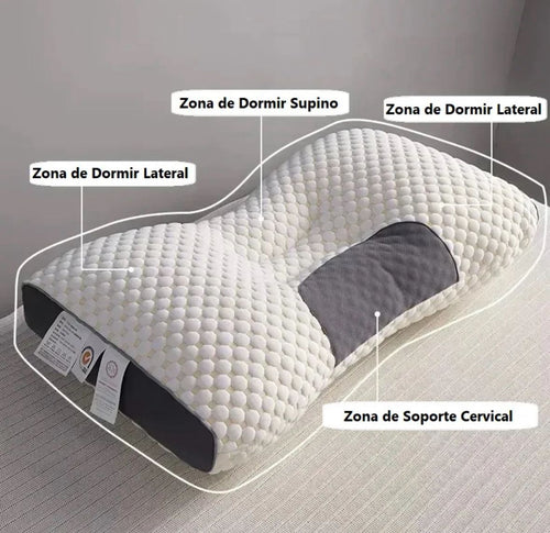 Almohada cervical ergonómica de memory foam con curva de doble altura