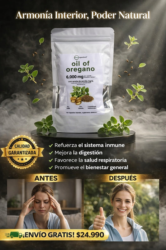 Aceite de Orégano 6000mg 🌿60 Cápsulas