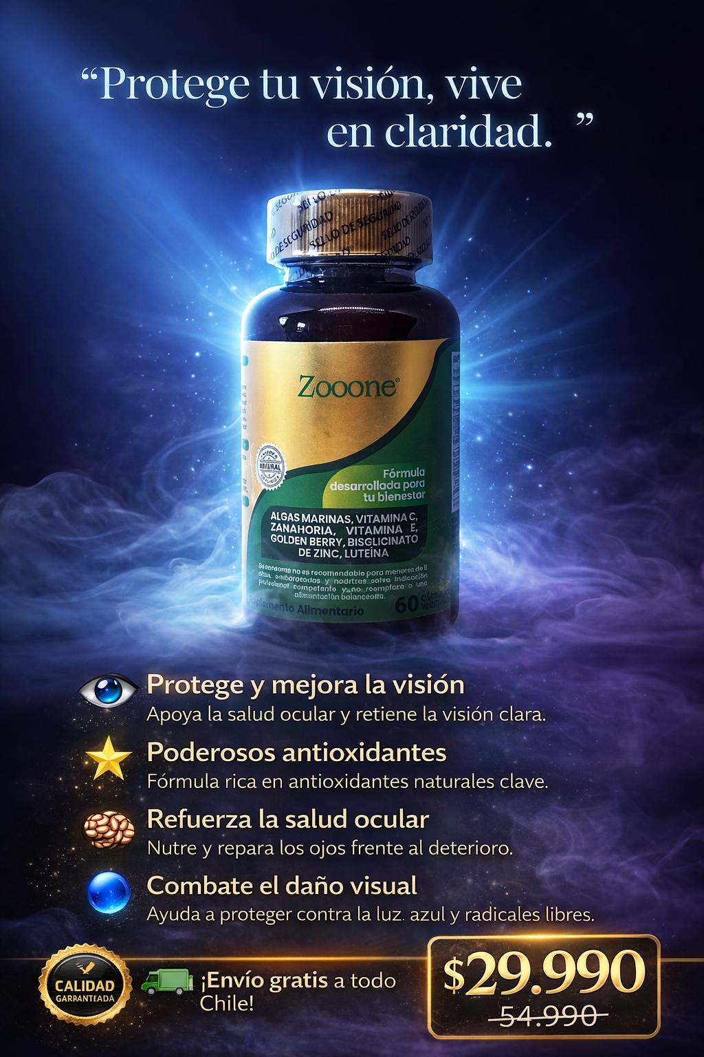 👁️✨ Zooone Eye – Salud Ocular Avanzada (60 Cápsulas)